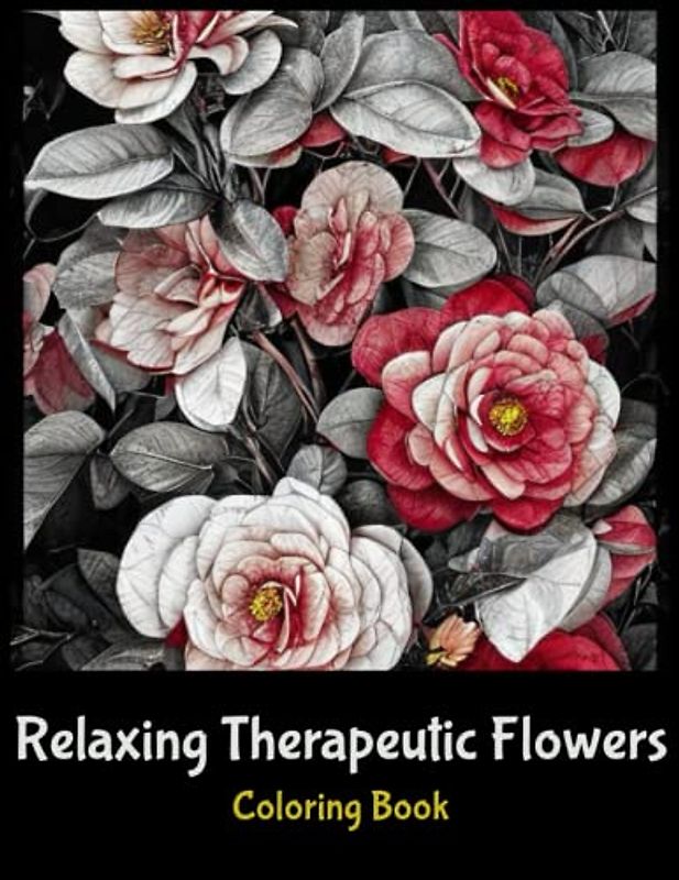 Relaxing Therapeutic Flowers Colouring Book: Stress Relieving Designs