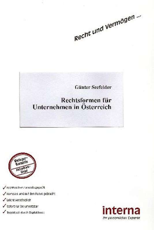 Rechtsformen für Unternehmen in Österreich