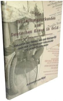 Die Verleihungsurkunden zum Deutschen Kreuz in Gold