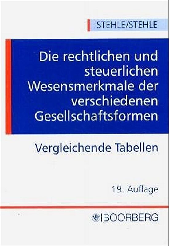 Die rechtlichen und steuerlichen Wesensmerkmale der verschiedenen Gesellschaftsformen