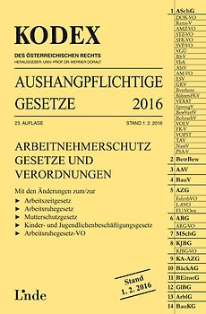 KODEX Aushangpflichtige Gesetze 2016