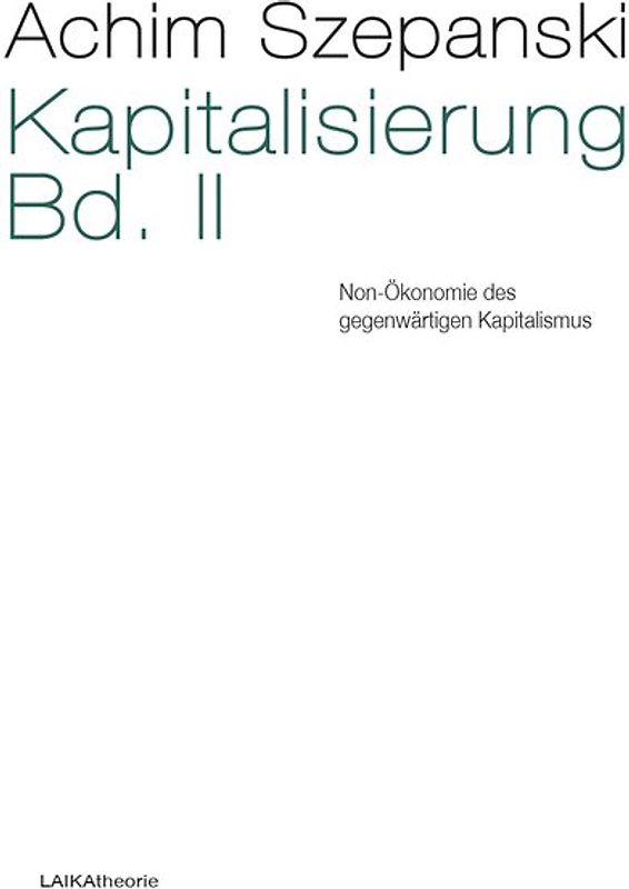Kapitalisierung Bd. II