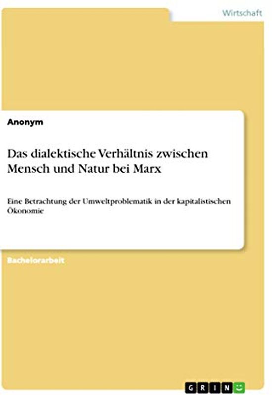 Das dialektische Verhältnis zwischen Mensch und Natur bei Marx: Eine Betrachtung der Umweltproblematik in der kapitalistischen Ökonomie