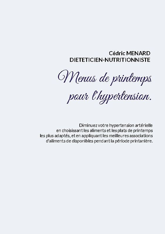 Menus de printemps pour l'hypertension.