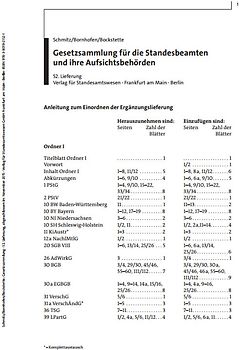 Gesetzsammlung für Standesbeamten und ihre Aufsichtsbehörden