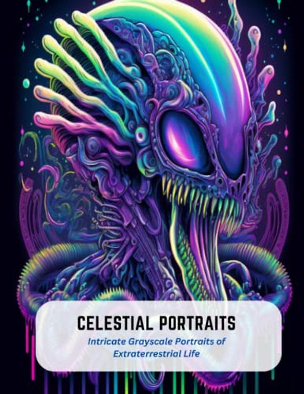 Celestial Portraits: Intricate Grayscale Portraits of Extraterrestrial Life