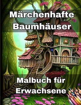 Märchenhafte Baumhäuser: Ein Malbuch für Erwachsene voller verträumter und fantastischer Motive