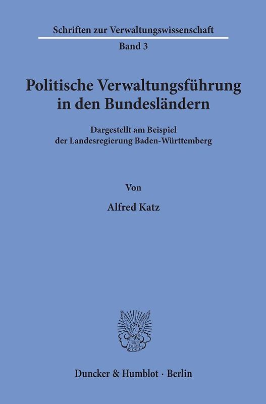 Politische Verwaltungsführung in den Bundesländern.