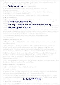 Vereinsgläubigerschutz bei sog. verdeckter Rechtsformverfehlung eingetragener Vereine