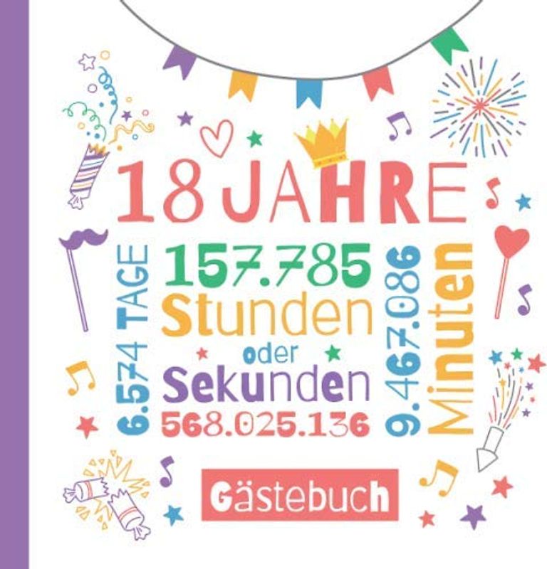 18 Jahre - Gästebuch: Deko zum 18.Geburtstag für Sie oder Ihn - 18 Jahre Geschenke & Party Dekoration - Buch für Glückwünsche und Fotos der Gäste