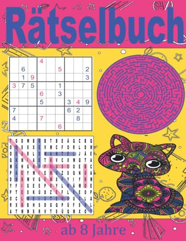 Rätselbuch ab 8 jahre: Aktivitätsbuch für Kinder Von 8-12 Jahren | Wortsuchrätsel | Sudoku | Labyrinthe | mandala |....| Lösungen
