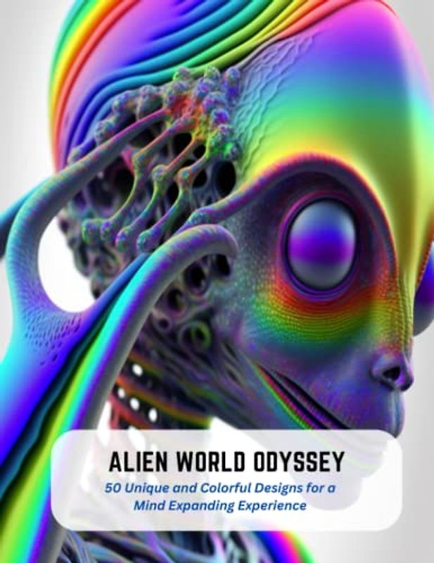Alien World Odyssey: 50 Unique and Colorful Designs for a Mind Expanding Experience