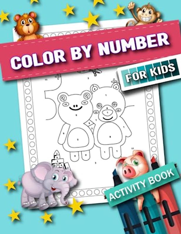 50 animals color by number for kids: Engage Kids with 50 Animals Color-by-Number Activities and Unleash Their Creativity
