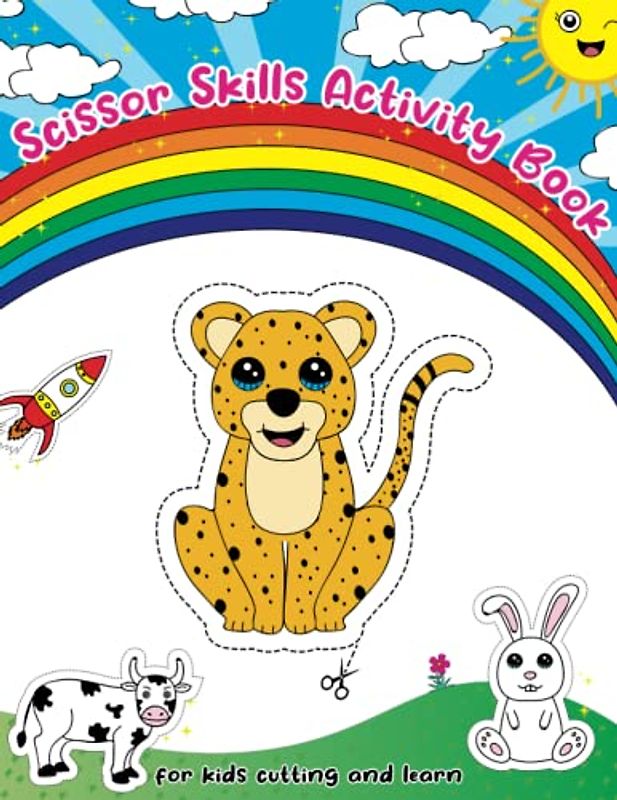 scissor skills activity book for kids cutting and learn: cutting and pasting activity|cut and glue activities for preschoolers