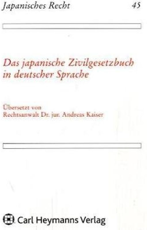 Japanisches Zivilgesetzbuch in deutscher Sprache