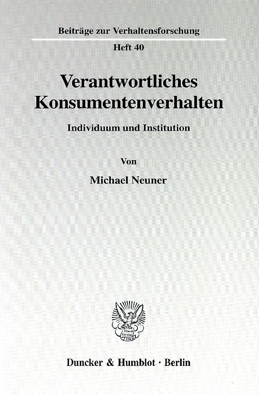 Verantwortliches Konsumentenverhalten.