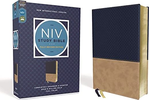 NIV Study Bible, Fully Revised Edition, Leathersoft, Navy/Tan, Red Letter, Comfort Print: New International Version, Study Bible, Navy/Tan, Leathersoft, Red Letter, Comfort Print
