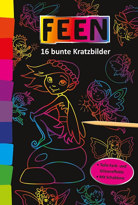 Kunterbunte Kratzbilder: Feen