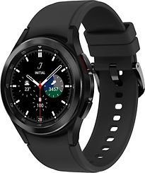 Samsung Galaxy Watch4 Classic 42 mm roestvrij stalen kast zwart op siliconen bandje zwart [wifi]
