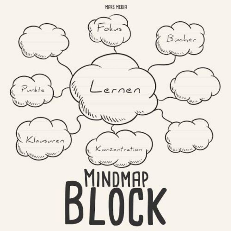 Mindmap-Block: 100 Mindmaps zum selber schreiben | A5 | Lernen | Lerntechniken | Mindmap Blankos | Mindmap Sammlung