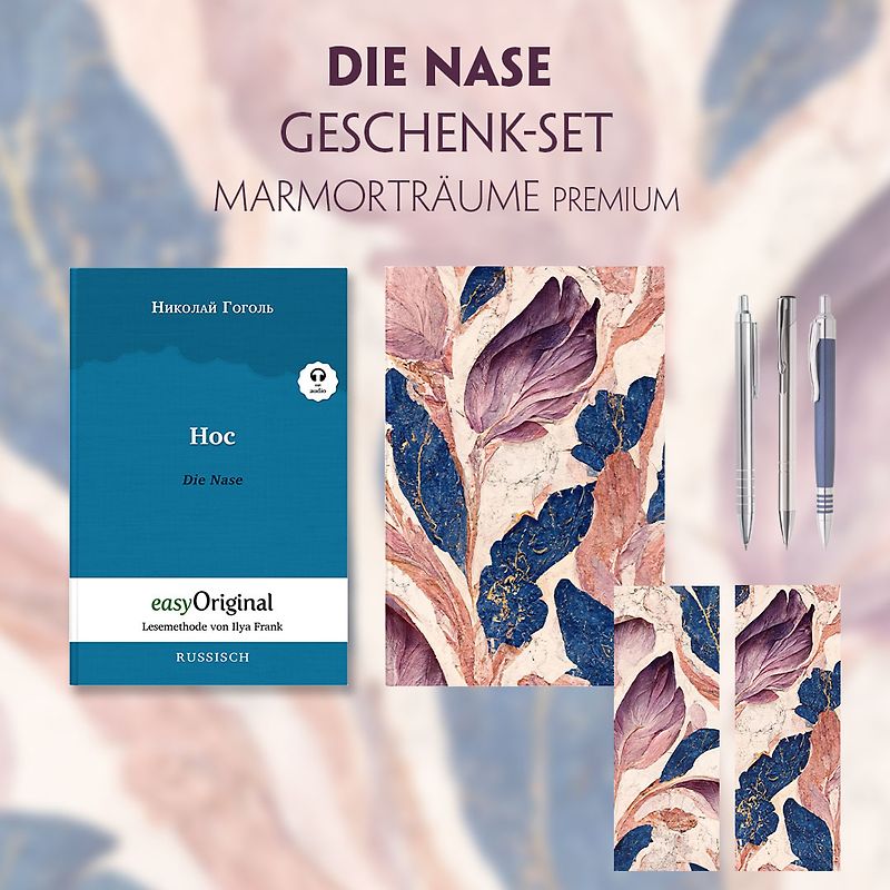 Die Nase Geschenkset (Buch mit Audio-Online) + Marmorträume Schreibset Premium