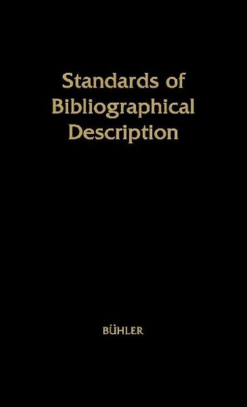 Standards of Bibliographical Description
