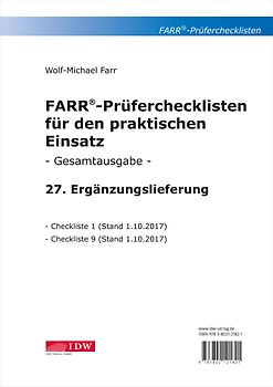 FARR Prüferchecklisten für den praktischen Einsatz