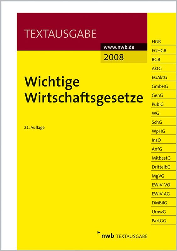 Wichtige Wirtschaftsgesetze