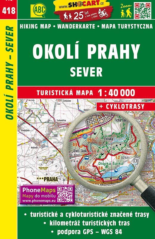 Okolí Prahy - sever / Umgebung Prag - Nord (Wander - Radkarte 1:40.000)