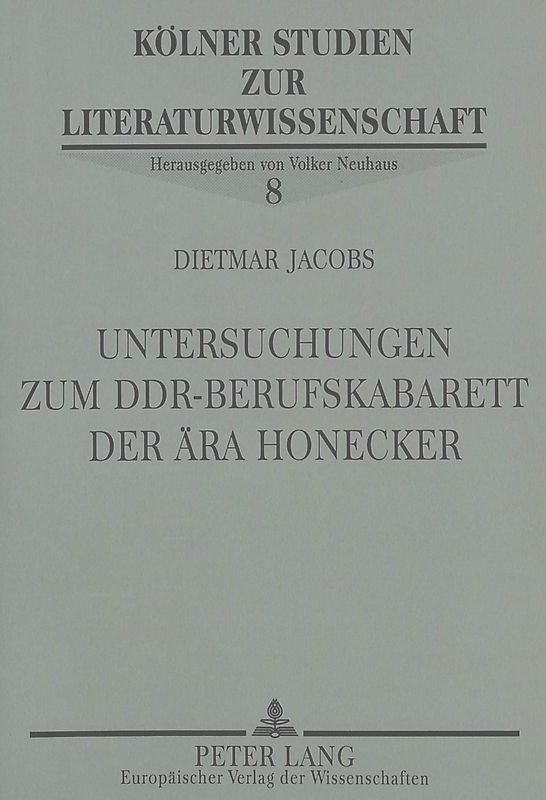 Untersuchungen zum DDR-Berufskabarett der Ära Honecker