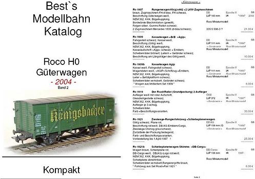 vergriffen: Best`s Modellbahn Katalog Roco H0 Güterwagen kompakt 2004