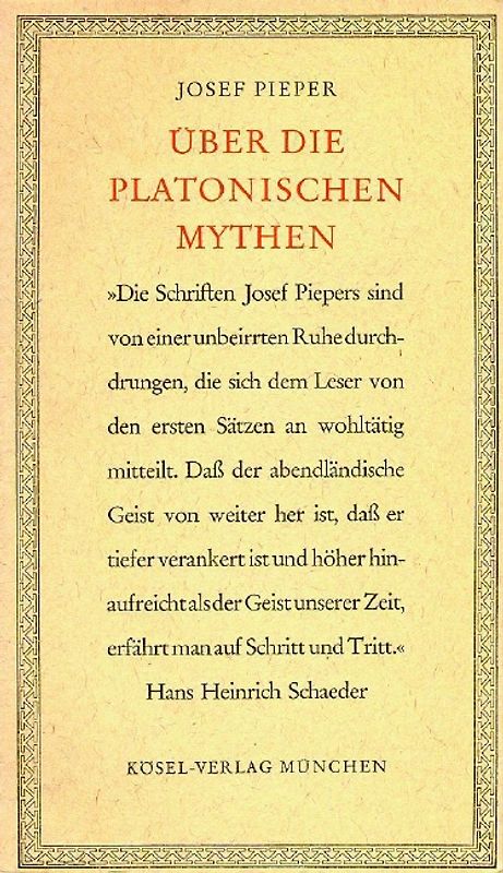 Über die platonischen Mythen
