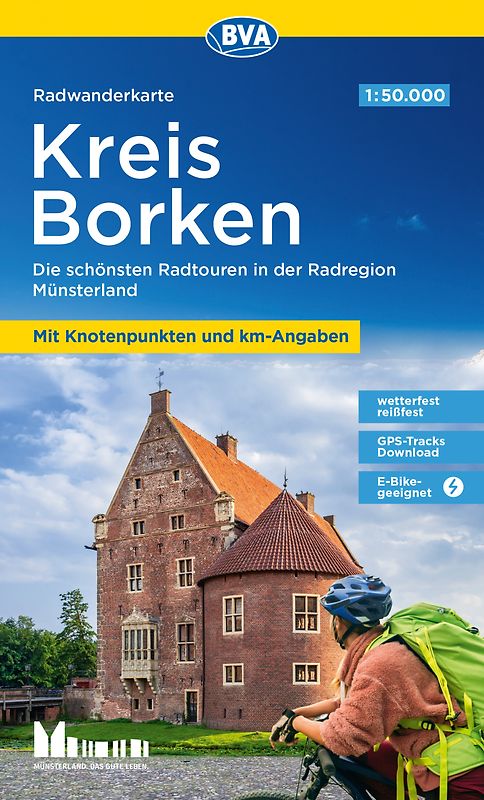 BVA Radwanderkarte Kreis Borken mit Knotenpunkten 1:50.000