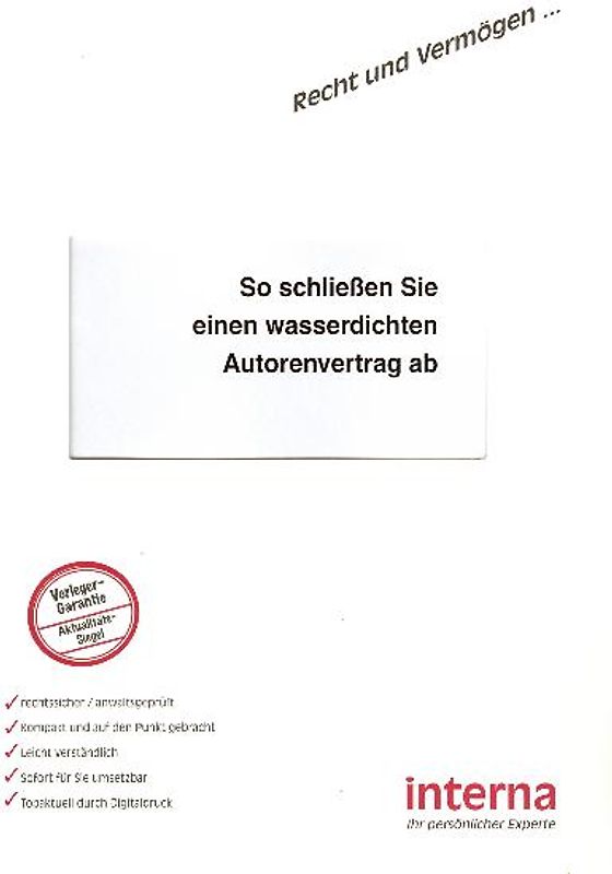 So schliessen Sie einen wasserdichten Autorenvertrag ab
