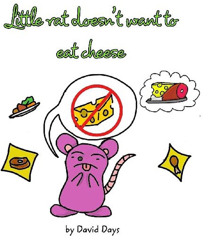 Little rat doesn't want to eat cheese