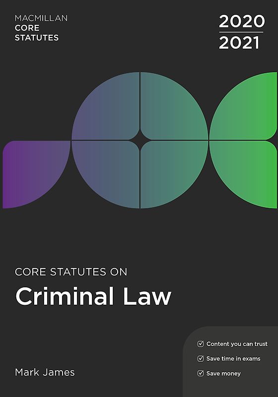 Core Statutes on Criminal Law 2020-21