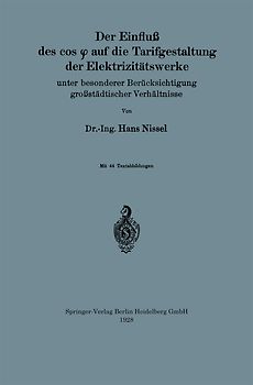 Der Einfluß des cos φ auf die Tarifgestaltung der Elektrizitätswerke