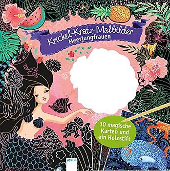 Krickel-Kratz-Malbilder. Meerjungfrauen: 10 magische Karten und ein Holzstift