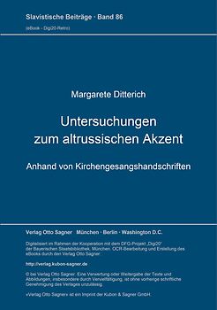 Untersuchungen zum altrussischen Akzent