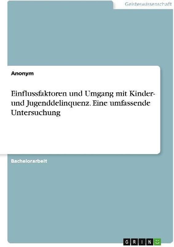 Einflussfaktoren und Umgang mit Kinder- und Jugenddelinquenz. Eine umfassende Untersuchung
