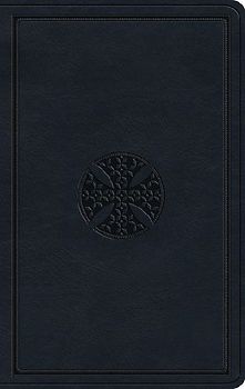 ESV Large Print Value Thinline Bible (Trutone, Navy, Mosaic Cross Design)