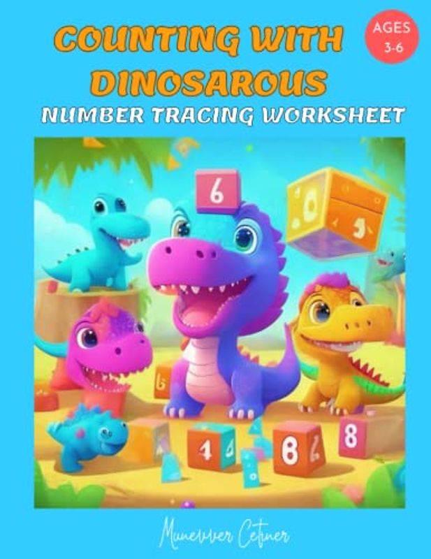 COUNTING WITH DINOSAROUS: Number Tracing Worksheet