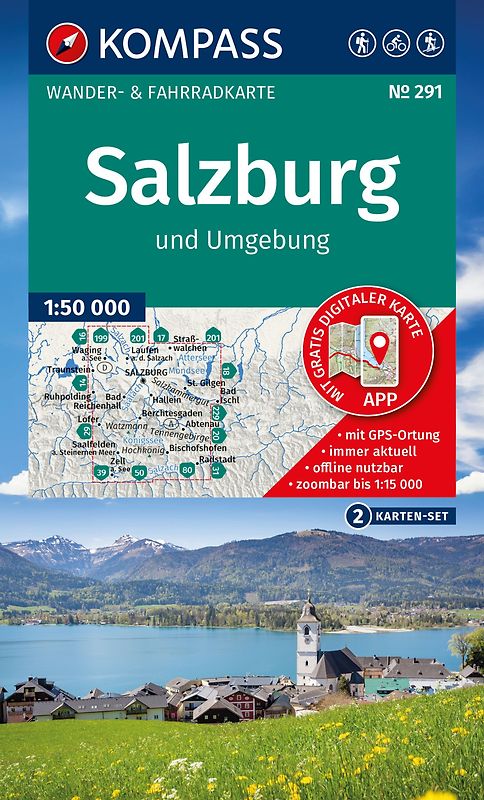 KOMPASS Wanderkarten-Set 291 Salzburg und Umgebung (2 Karten) 1:50.000