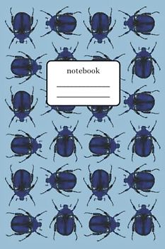 Notebook Beetles Blue: Composition Notebook with Blue Beetles Pattern - Lined Notebook 120 Pages 6x9 inch - Light Blue Version