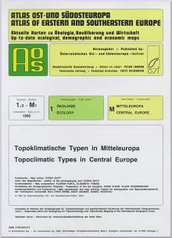 Atlas Ost- und Südosteuropa /Atlas of Eastern and Southeastern Europe.... / Nr 1: Ökologie /Ecology / Topoklimatische Typen in Mitteleuropa /Topoclimatic Types in Central Europe