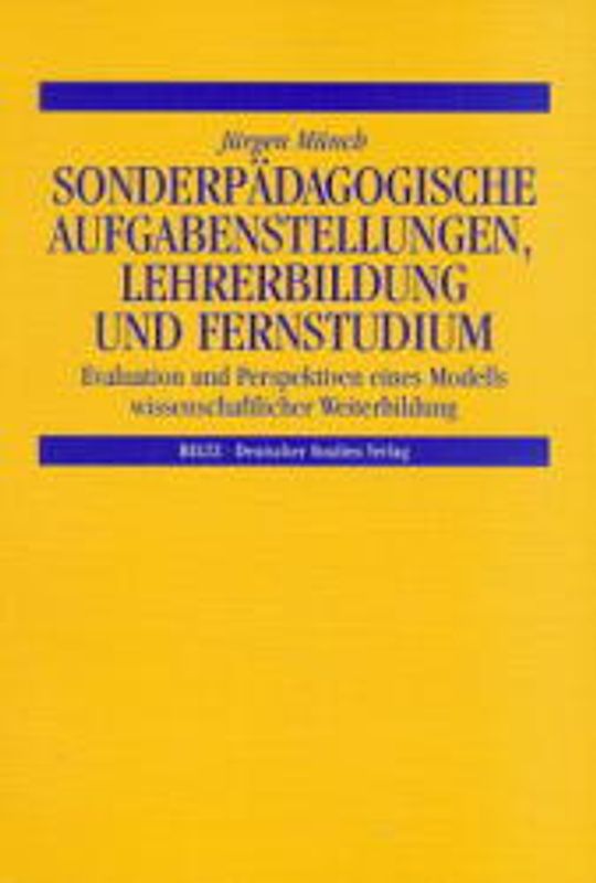 Sonderpädagogische Aufgabenstellungen, Lehrerbildung und Fernstudium