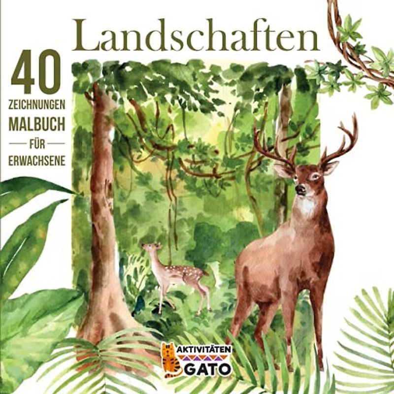 Landschaften malbuch für Erwachsene: Anti stress Malbuch erwachsene Achtsamkeit entspannung | Malbuch Zauberwald Landschaft Großdruck | Zen Malbuch ... wildlife wald Blumen garten bäume Orte reisen