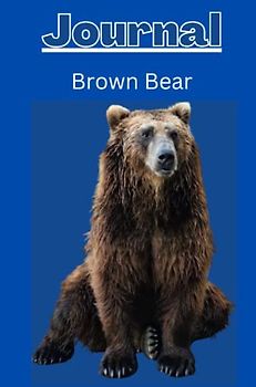 brown bear journal series 1 with a cobalt blue background