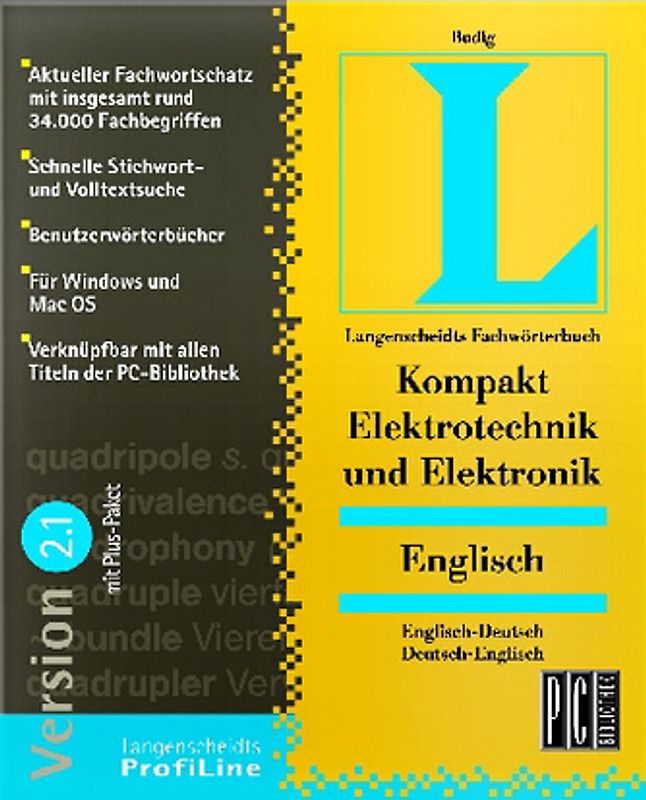 Fachwörterbuch Kompakt: Elektrotechnik und Elektronik Englisch - Version 2.1 MacOS
