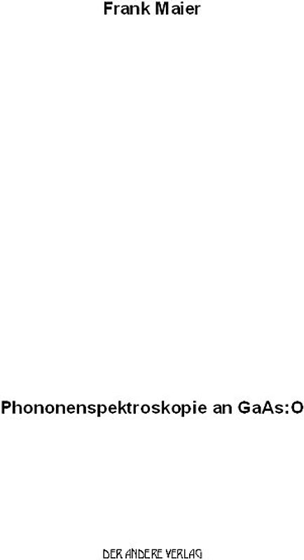 Phononenspektroskopie an GaAs:O